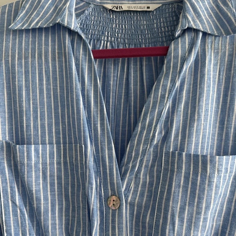 Zara Linen Blend Belted Shirt Dress - Picture 5 of 9